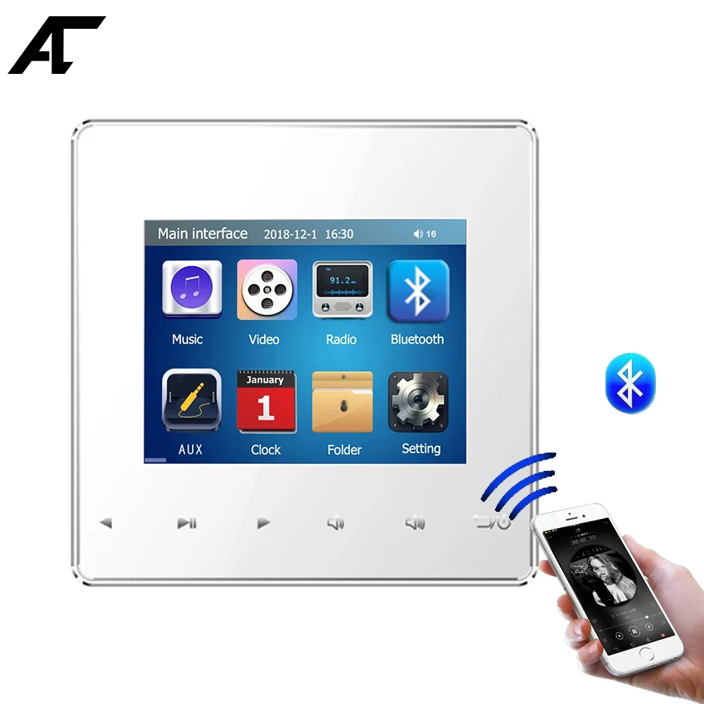 Bluetooth Preamplifier Home Mini HiFi Background Music Professional Digital Music Player Touch Key Stereo System Bluetooth Radio