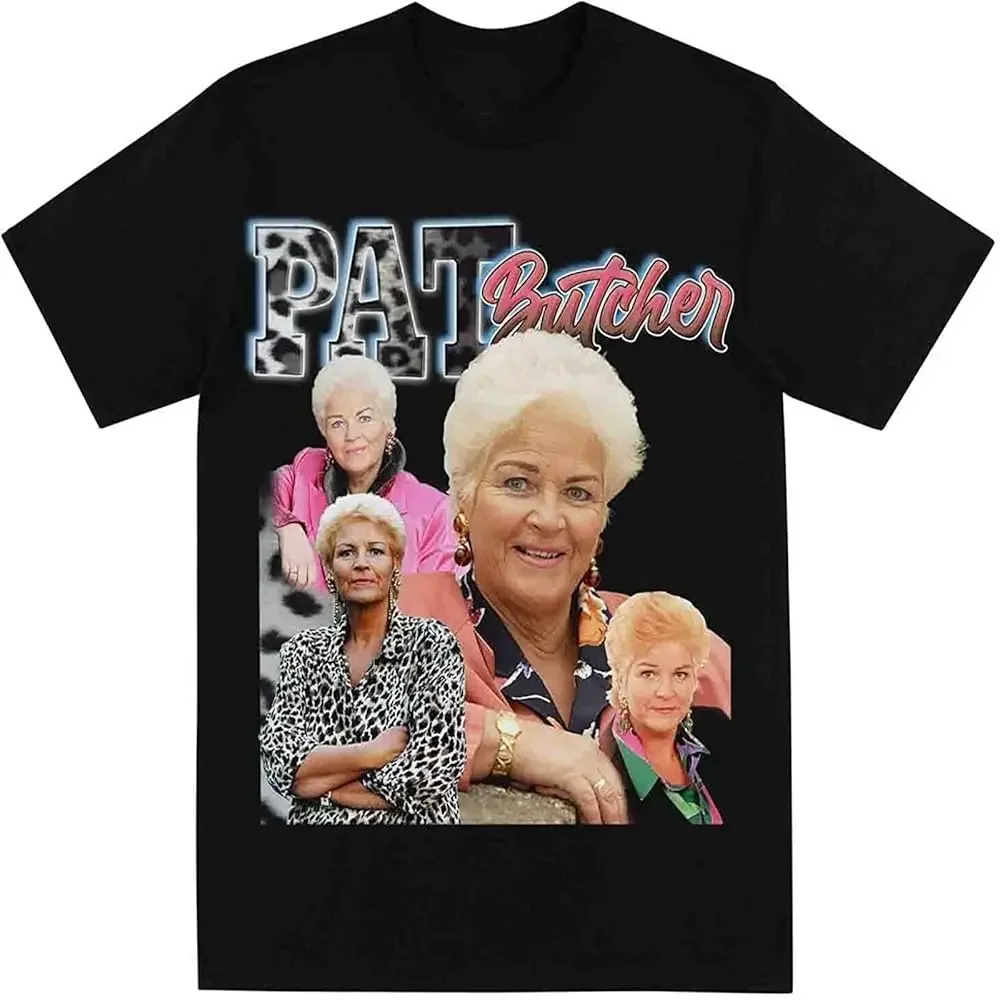 Pat Butcher Homage T-Shirt - Womens Tshirt Mens T Shirt Vintage Eastenders Tee Black T-shirt