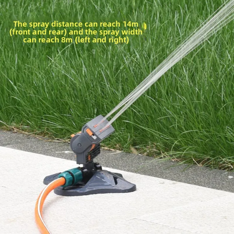 HUIBAOGE The angle of the automatic oscillating sprinkler can be adjusted for garden watering, farm maintenance, and yard flower