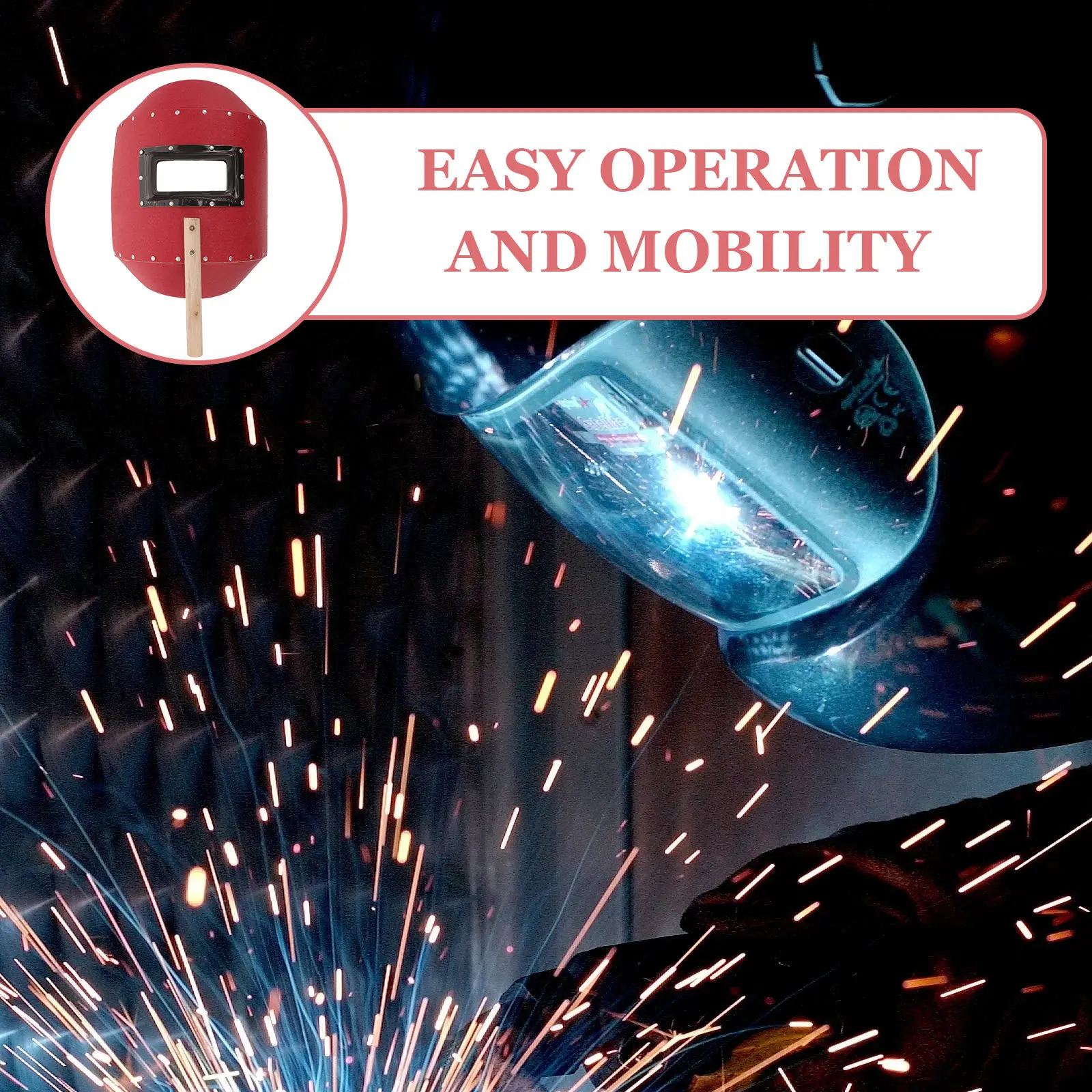 

Welding Face Mask with Handle Reusable Handheld Welder Facial Mask for Long Term Use Comfortable Fit for Various Welding Tasks