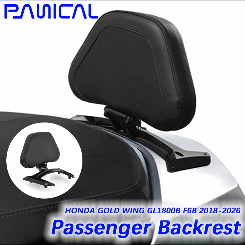 Panical Rear Passenger Backrest Pad Sissy Bar Fit Quick Release Backrest Outdoor Use for Honda Goldwing F6B GL1800B 2018-2026