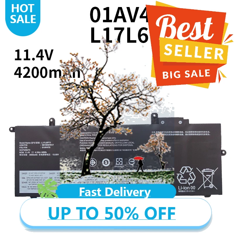 

【Fast Delivery】L17L6P71 11.4V 4200mAm Laptop Battery Compatible With Lenovo ThinkPad X280 A285 Series Notebook 01AV470