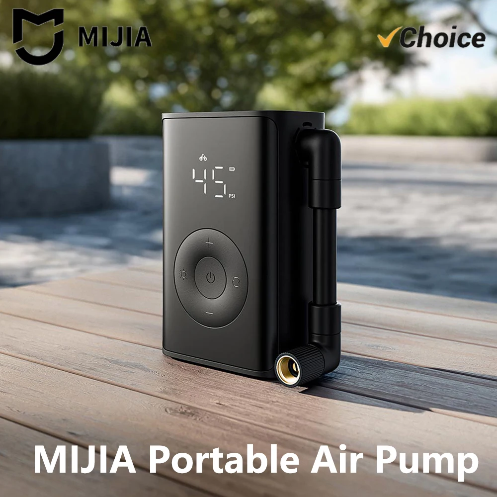 2025 New MIJIA Portable Air Pump， Electric Inflator Pump，240g 150PSI，Tire Pressure Detection，Built-in lighting，LED Display CN