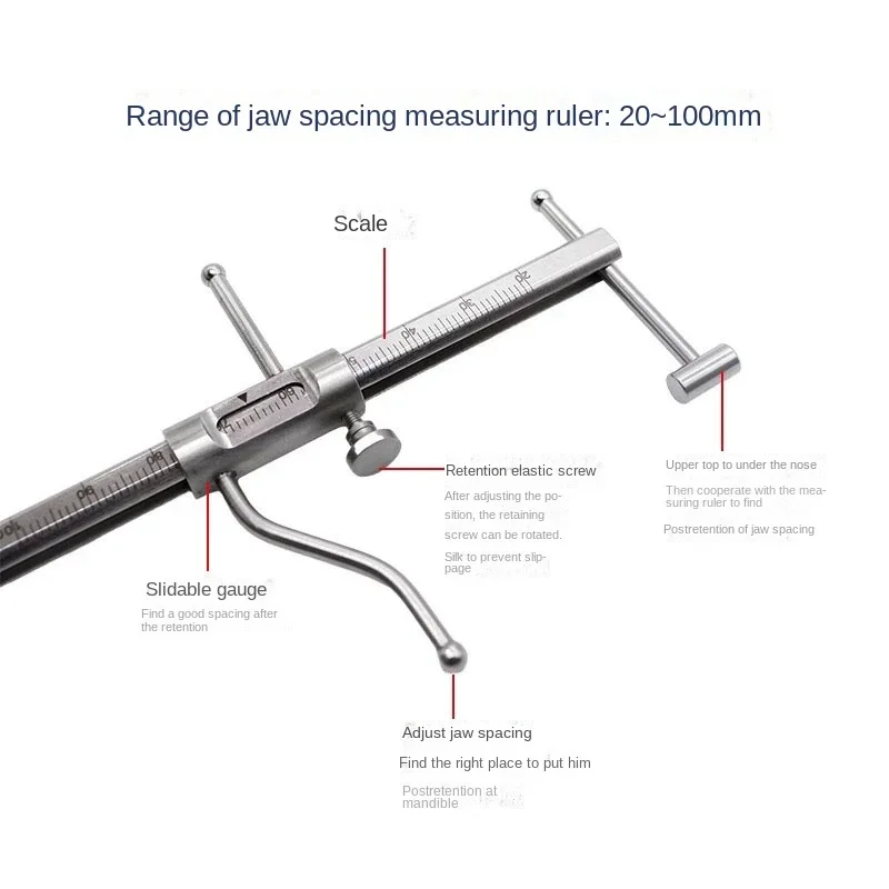 مسطرة قياس الأسنان الفرجار قياس المسافة العمودية البطانة تاج الرقمية الورنية العظام ريدج سمك زراعة الفم حاكم