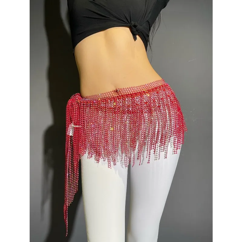 Aangepaste buikdanskostuums Bright Diamond kwastje heupsjaal taille ketting taille sjaal Simi {rechte termen}