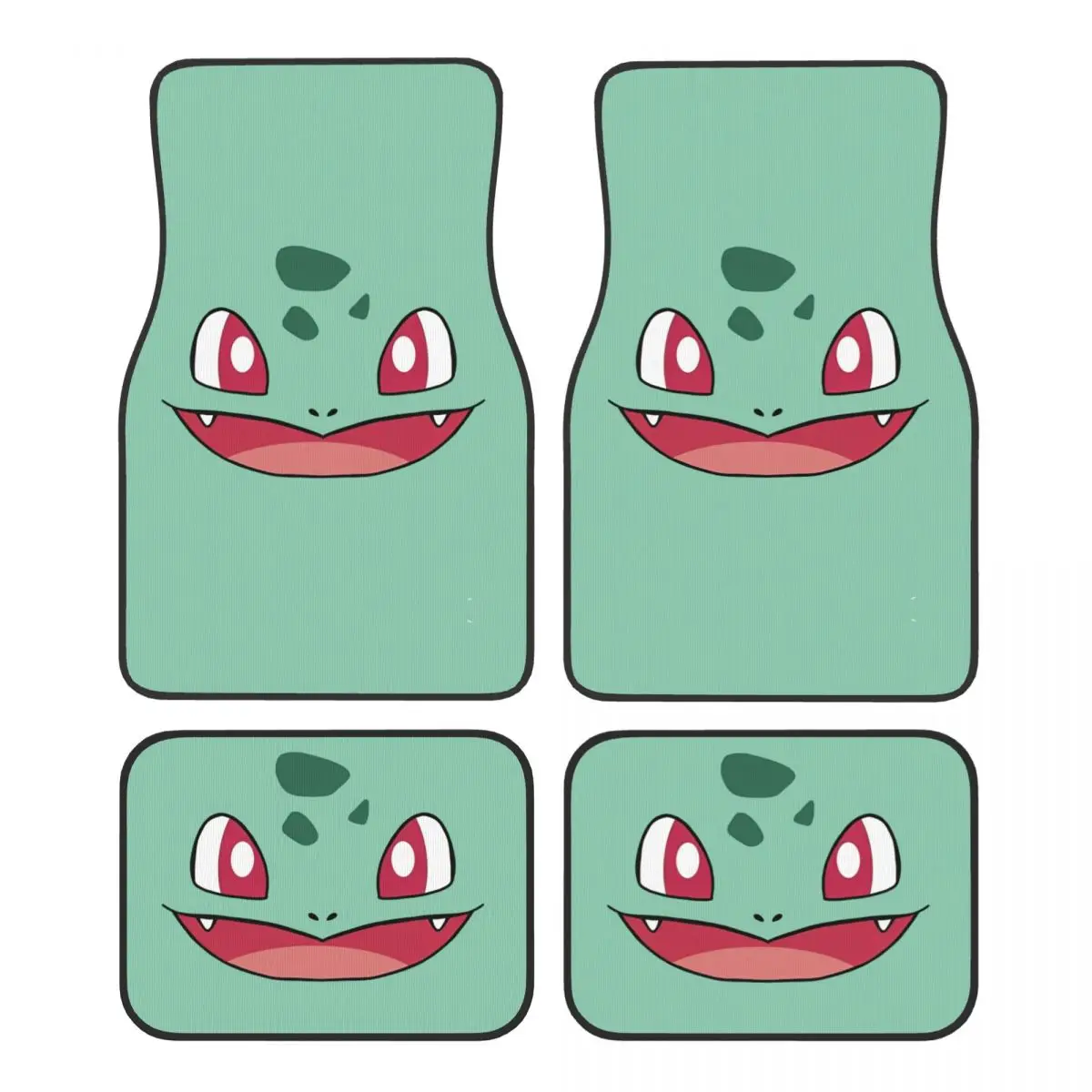 

Pokemons Cartoon Bulbasaur Automotive Floor Mats for Cars Universal Fit Full Set Car Floor Mats Non-Slip for SUV Truck