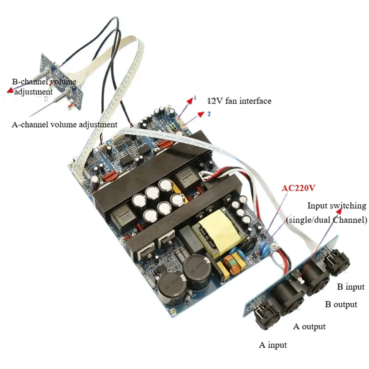 CCDD New IRS2092 Stereo Digital Amplifier Board 500W+500W Dual Channel Audio Amplifier with Volume Adjustment