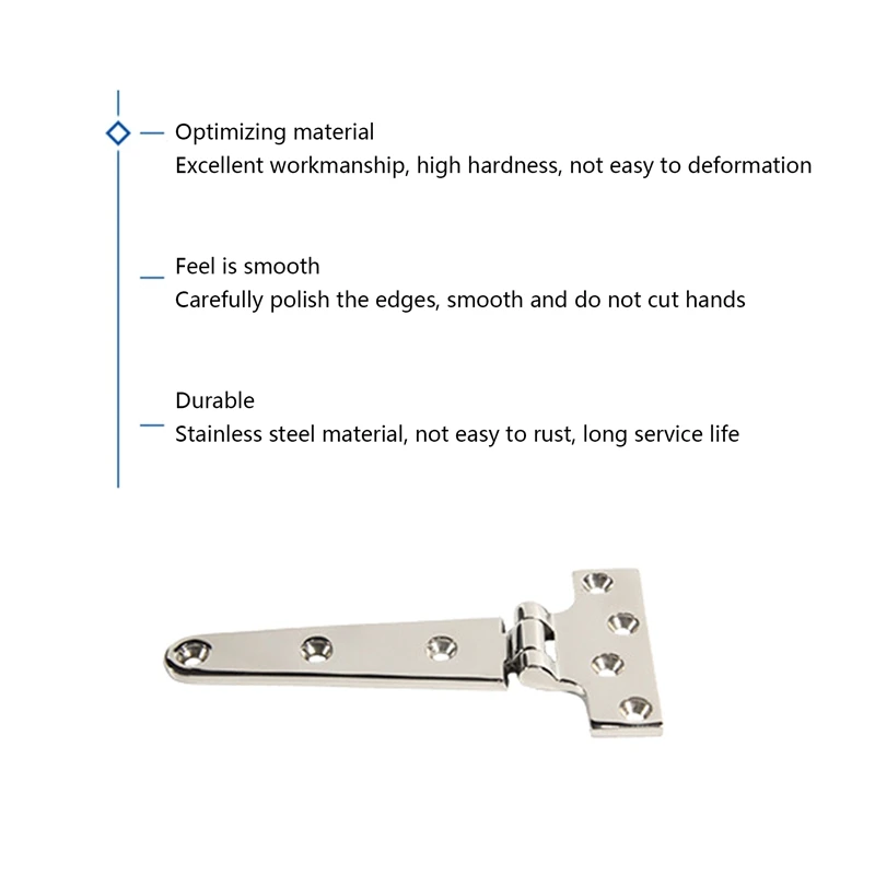 Stainless Steel T-Hinge Marine T-Hinge Yacht Fishing Boat Speedboat Household Door Accessories Garden Door