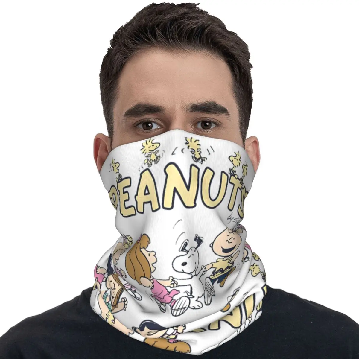 Peanuts Snoopy And Friends Dancing Bandana Trendy Cycling Mask Riding Fishing Sun Protection Balaclava Design Face Cover Mask