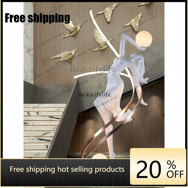 JJ -Muse sculpture pendulum floor-to-ceiling hotel lobby window cabinet studio abstract art ornament