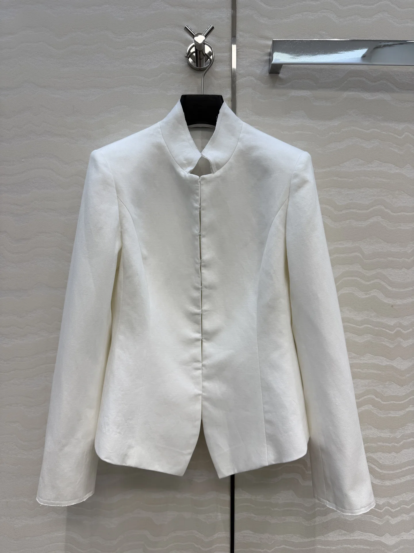 Women Stand Collar Linen Jacket, Long Sleeve, Slim Fit, Versatile High Quality Casual Outerwear New Arrival
