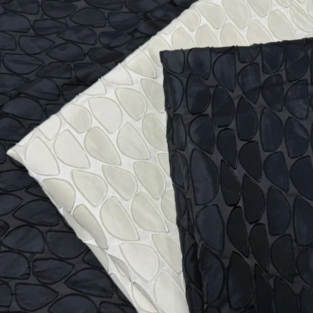 

Jacquard Fabric Black White for Dress Design Clothing Fabrics Sewing Specific Fabrics Wholesale Creative Cloth By Meter