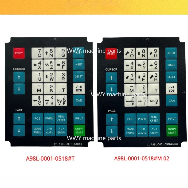 A98L-0001-0518#M #T Membrane Keysheet Keypad For Fanuc 0 Series MDI Unit