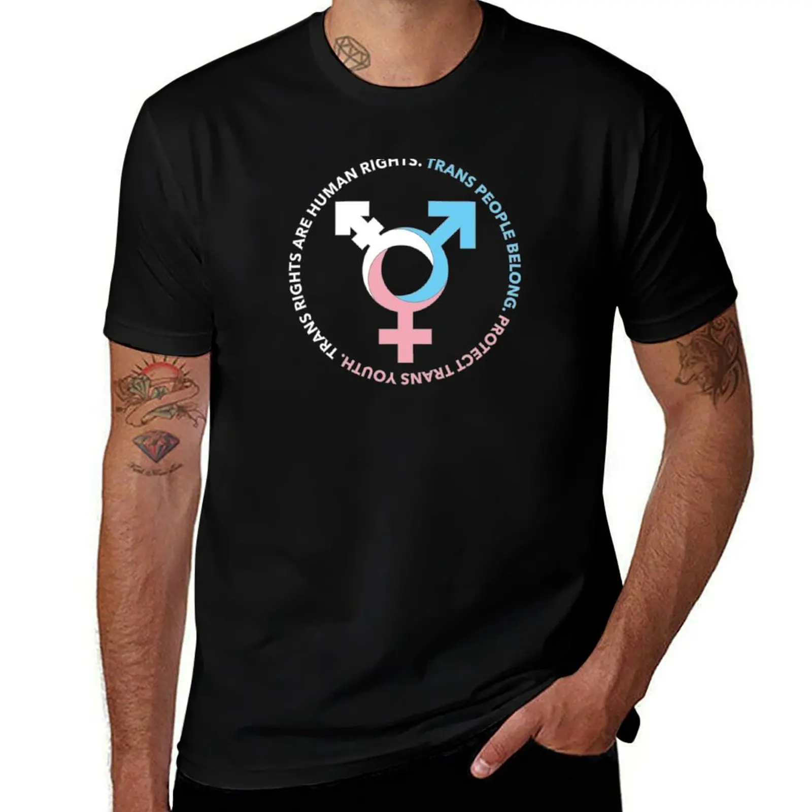 

Trans Symbol & Activist Slogans T-Shirt cotton t shirts high quality t shirt man luxury t shirts for man cotton funny T-shirt