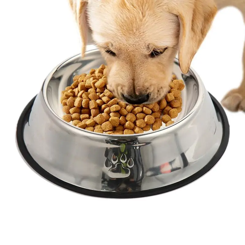 Stainless Steel Pet Dog Bowl Feeder Skid-proof Anti-Fall Anti-ant Paw Shape Cat Dog Food Bowls Dishes Accessories Pet Supplies