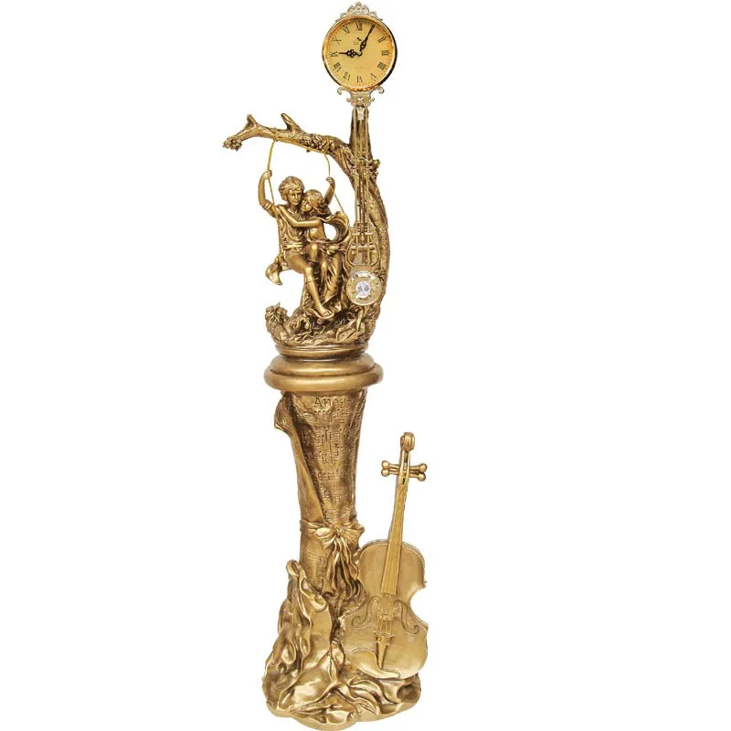 

Living room floor clock European retro modern simple standing decoration American large ornament floor