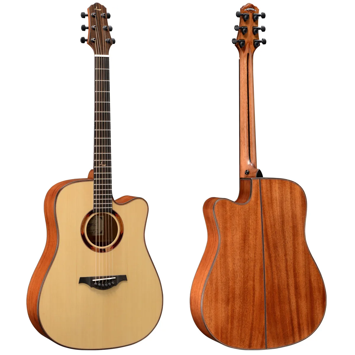 LeChant LS-DC30 Cutaway Solid Spruce Top Acoustic Guitar with Mahogany Back And Sides 41 Inches Guitarra for Practice