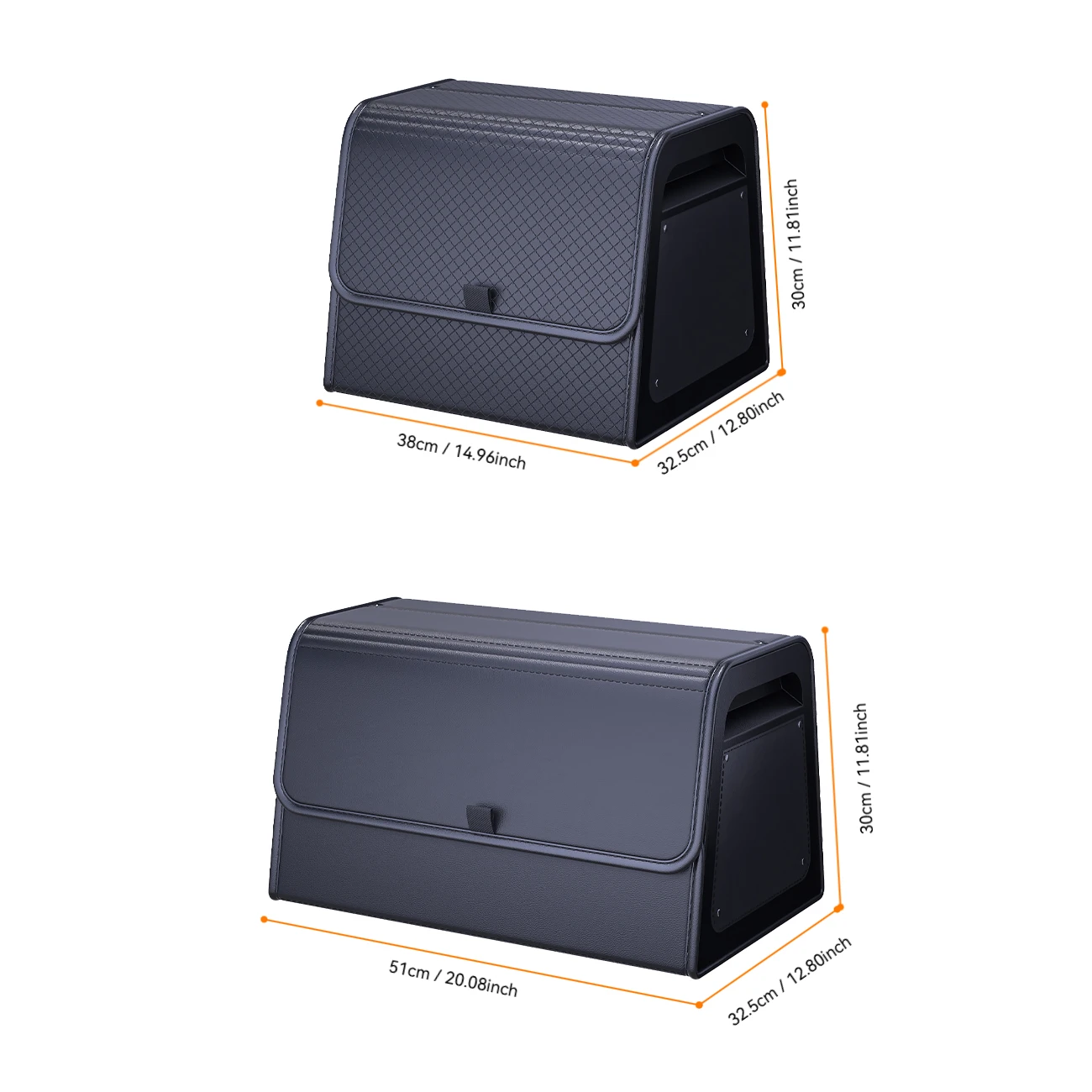 Kofferraum-Organizer mit 4-Punkt-Magnetverschluss – PU-Leder, verstärkter ABS-Rahmen, passend für SUV, Limousine und Heimgebrauch – Detail 1