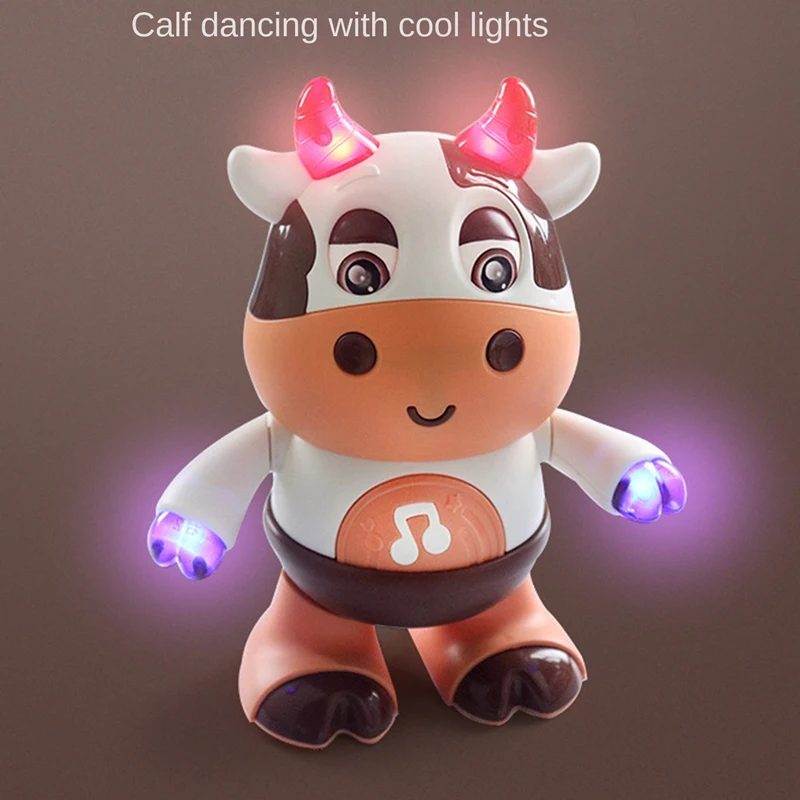 Brinquedo Vaca Musical com Música e Luzes LED para Bebês, Brinquedos Interativos Educativos, Dança e Caminhada