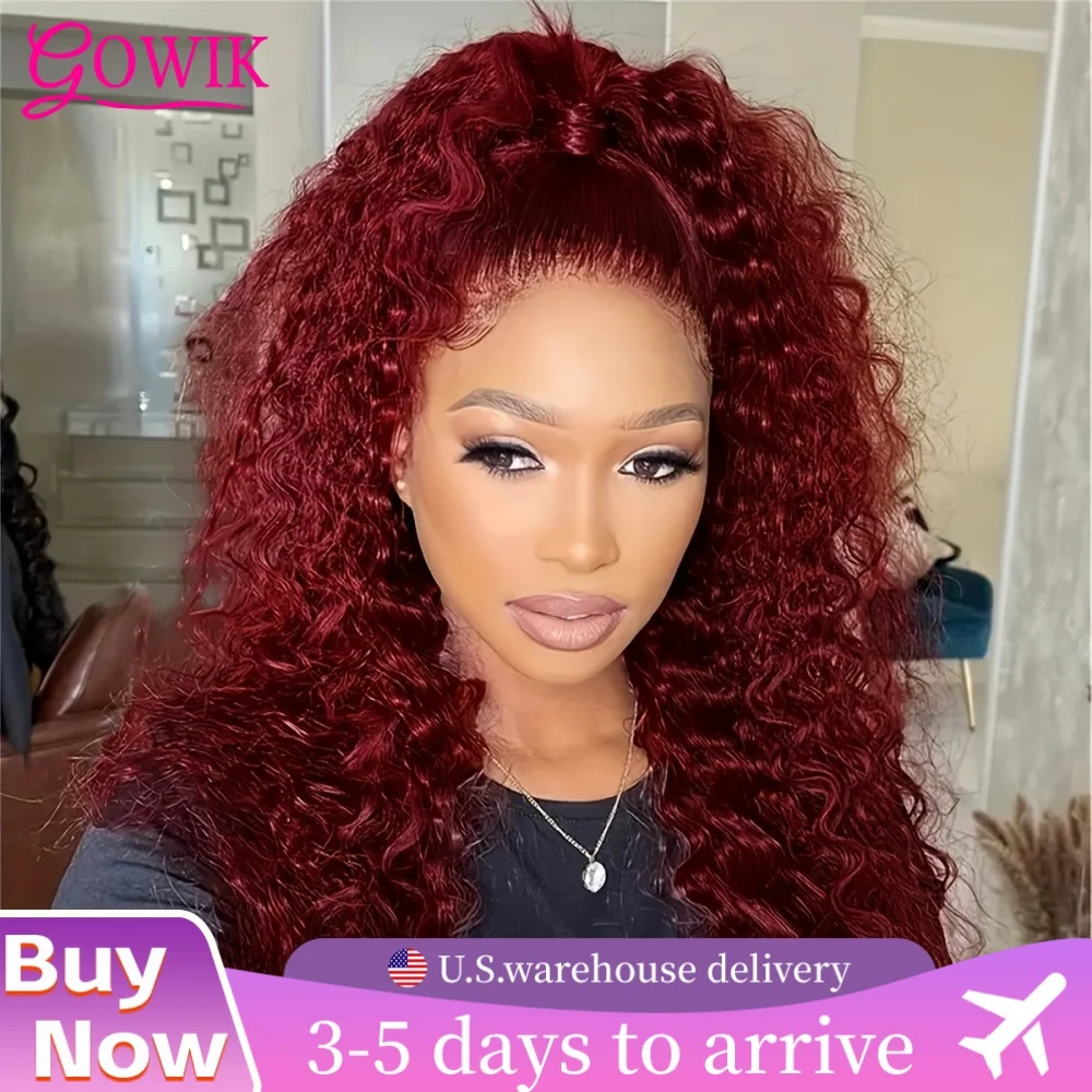 

Глубокая волна 99j Бордовые парики фронта шнурка 13x6 13x4 Парики фронта шнурка человеческих волос Предварительно выщипанные красные вьющиеся парики человеческих волос 250% Плотность