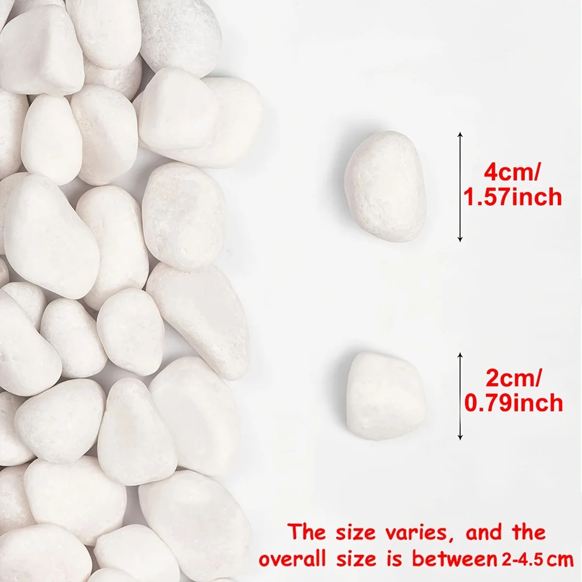 350g High Polished Smooth White Natural River Pebbles 2-3cm Decorative Landscape Gravel, Multipurpose Stone Fillers Decor ZSY