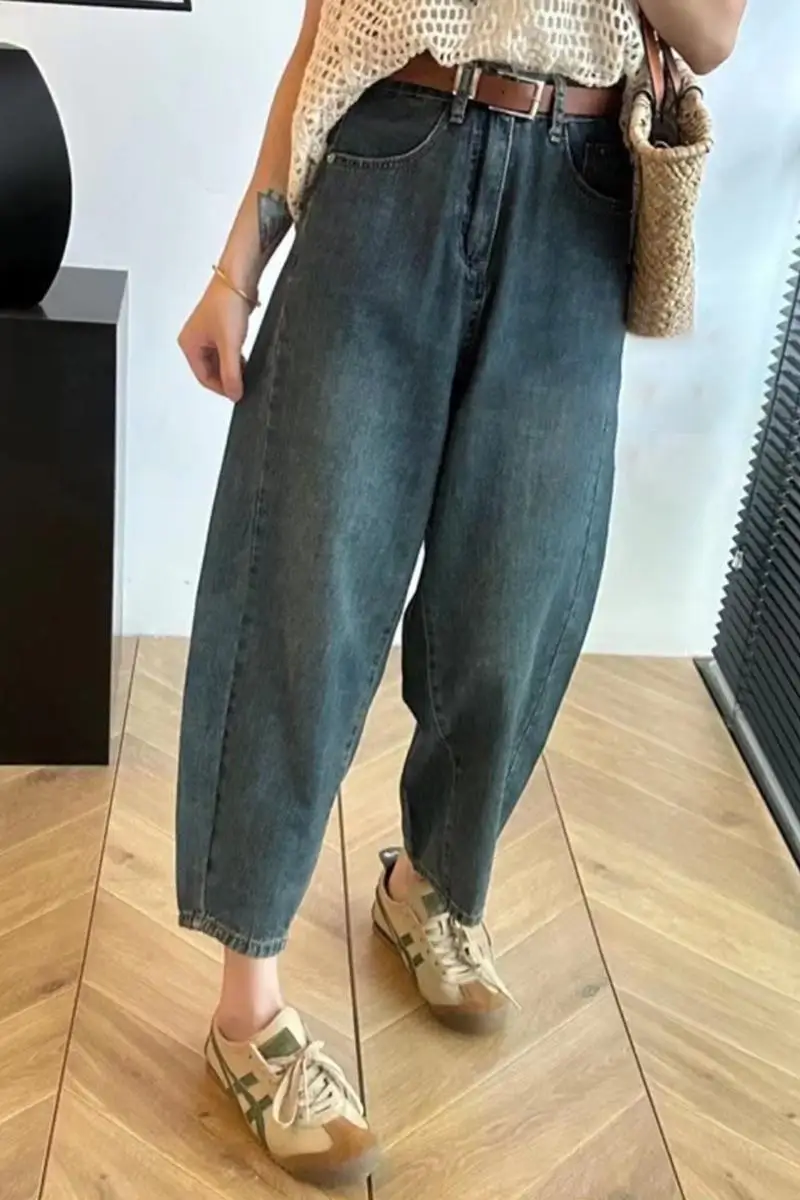 Oversized Heavenly Silk Slim Collapse Jeans Women\'s Summer 2023 New Slim Wide Leg Pants Harlan Pants