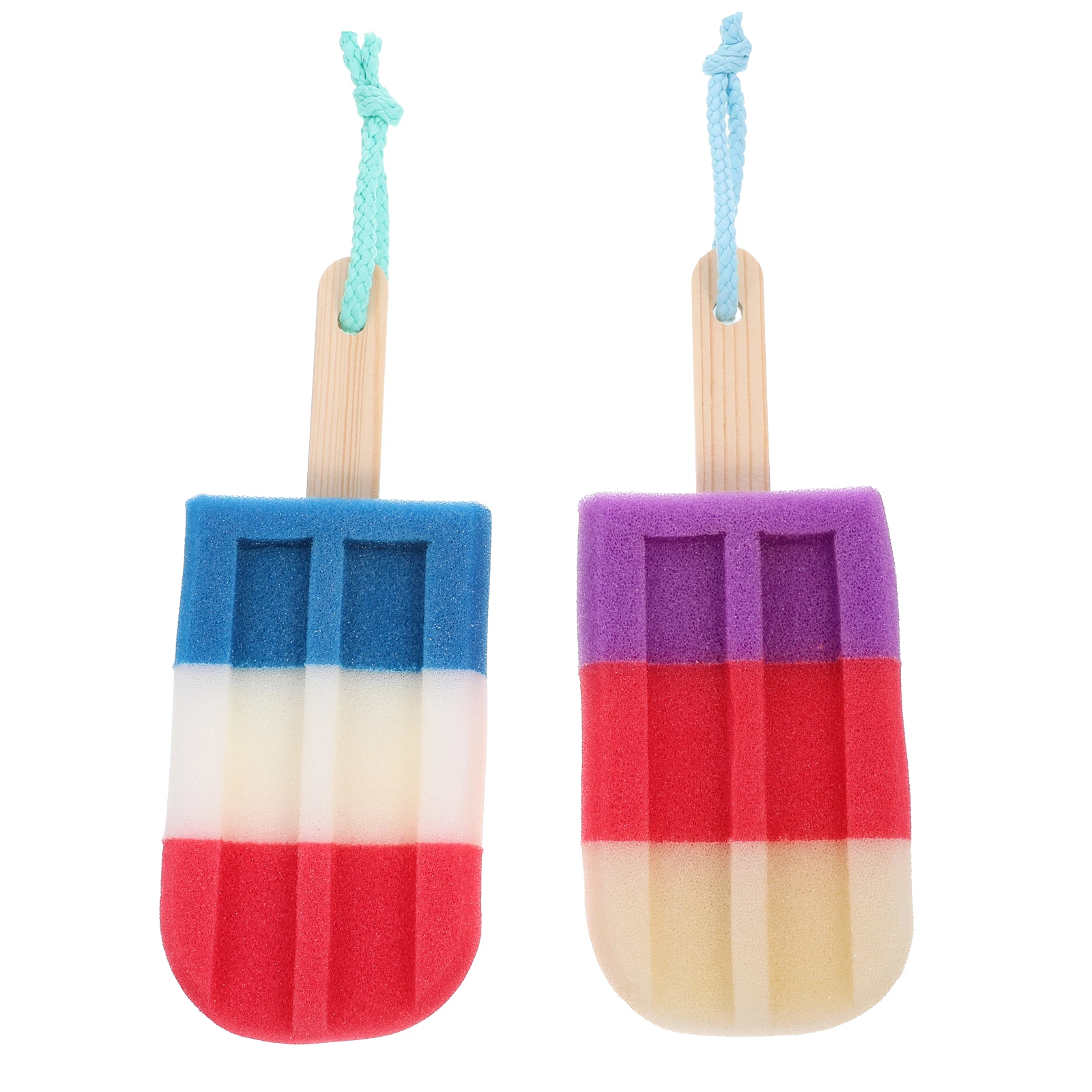 

2 pcs Shaped Bath Sponge Exfoliating Shower Scrubber Soft Cleaning Body Washing Back Useful Safe Decorative Bright