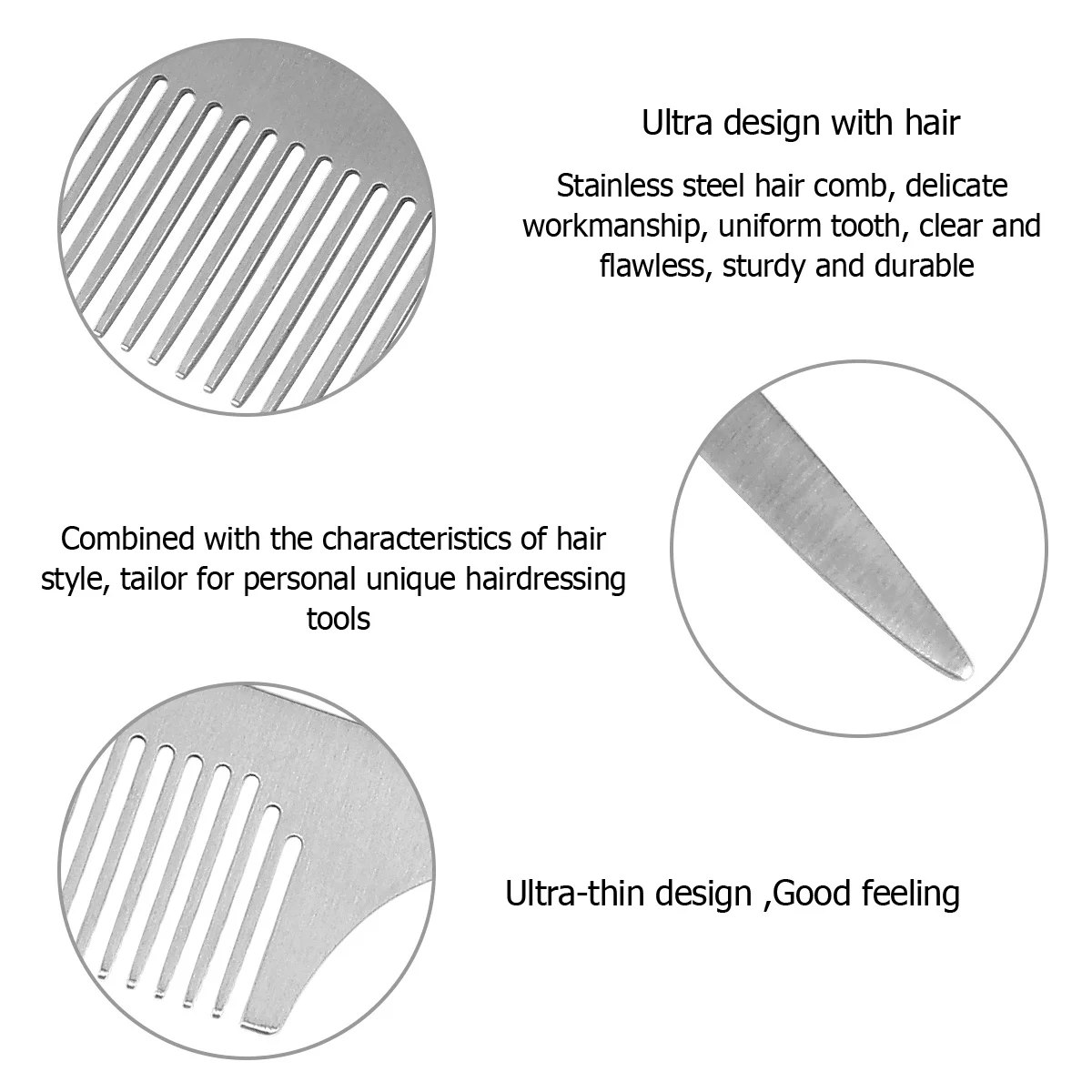 

1Pcs Titanium Steel Hair Comb Professional Anti-Static Durable Barber Hairdressing Tool Massage Salon 25x3cm Silver