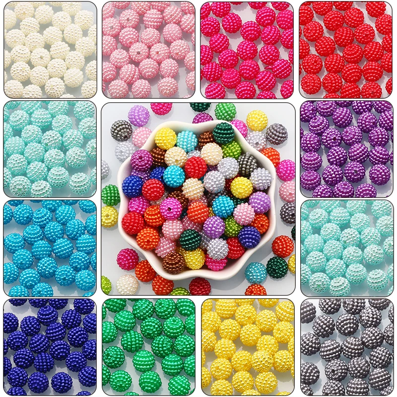 Round Balls Acrylic Beads 10mm Colorful Bayberry Beads For Jewelry Making Diy Beads Necklace Bracelet Women Earrings Accessories