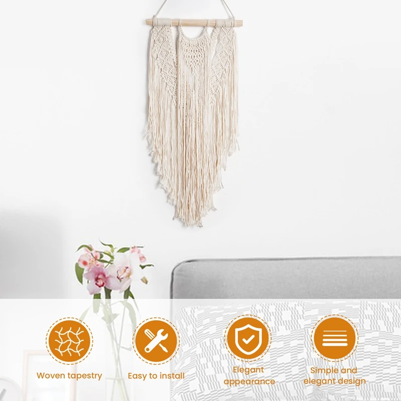 Macrame Wall Hanging Handwoven Bohemian Cotton Rope Boho Tapestry Home Decor