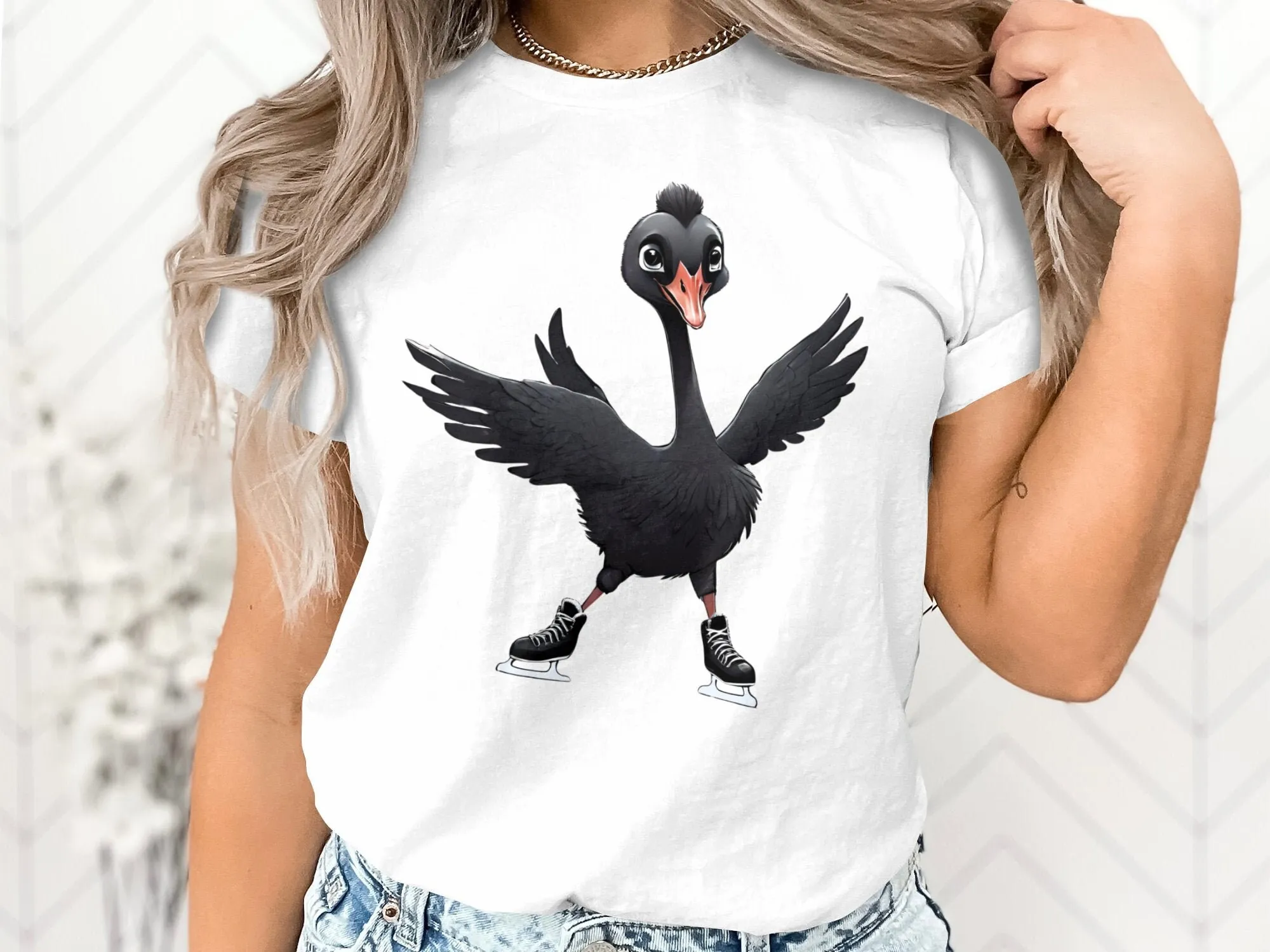 Funny Ice Skating Black Swan Figure Skater Skate T Shirt Cool Dancing Birthday Holiday Presents