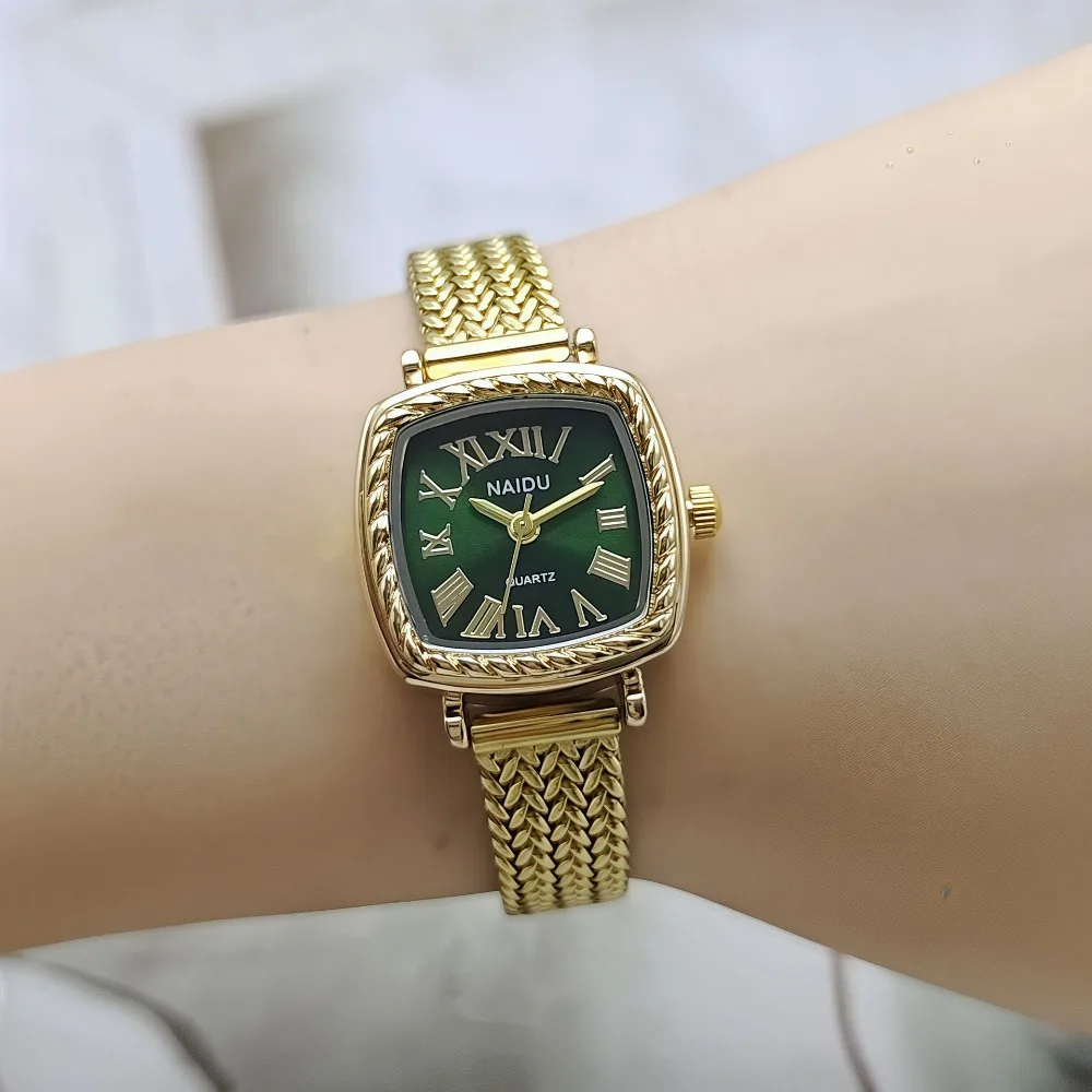 Luxury Women Watches Fashion Gift Ladies Quartz Wristwatches Stainless Steel Grain Strap Women's Gold Watch Dropshipping Clock