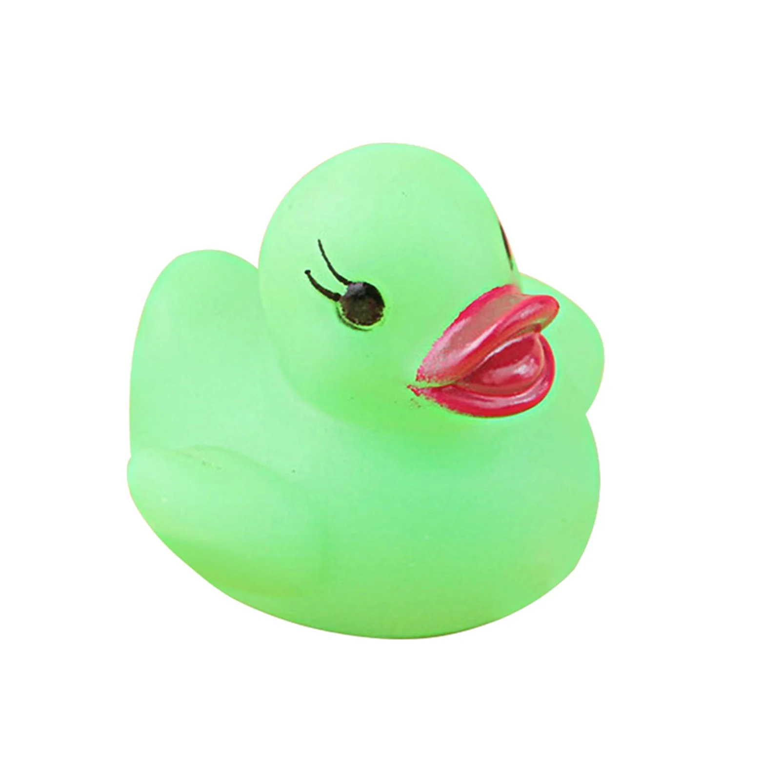 6pcs Safe Vinyl Glowing Duck Bath Toys Portable Compact Duck Toy Bathing Toys for Children Play Water Toys