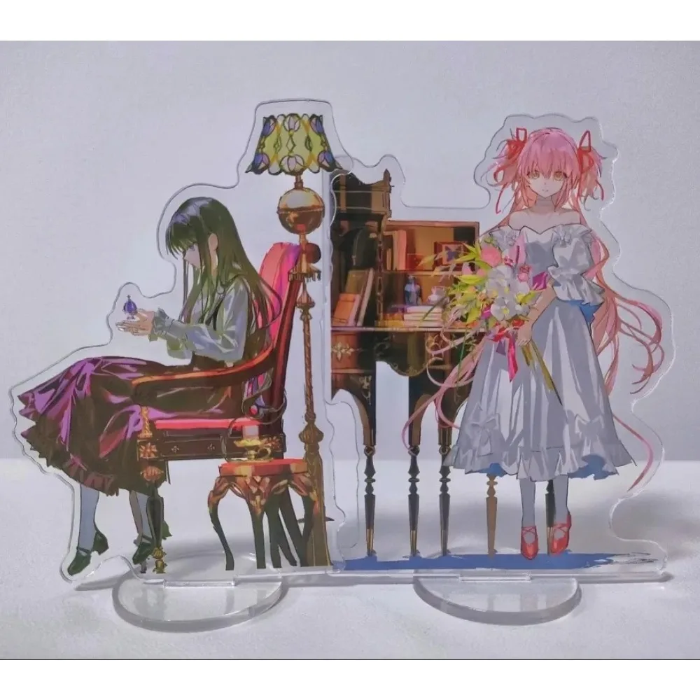 Puella Magi Madoka Magica أكريليك حامل الشكل Kaname Madoka Akemi Homura أنيمي الأجهزة الطرفية لطيف الكرتون سطح المكتب حلية جديدة