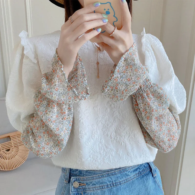 Loose Chiffon Flower Ice Silk Sleeves Sunscreen Ice Sleeves Female Internet Celebrity Summer Arm Guard Sleeves Fishnet Gloves