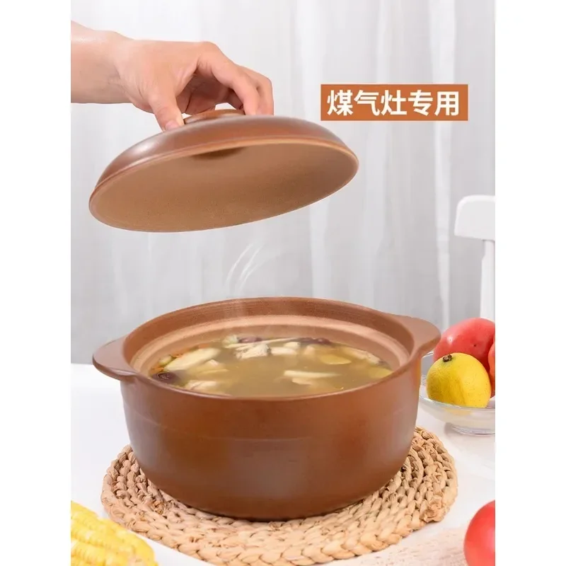 

-Casserole stew pot household casserole old-fashioned unglazed earthenware casserole gas stove gas special soup stew
