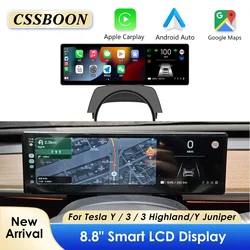 CSSBOON 8.8 Inch Wireless Carplay Dashboard Screen For Tesla Model 3 & Y Support Wireless Carplay Handle Cover Type Free Camera