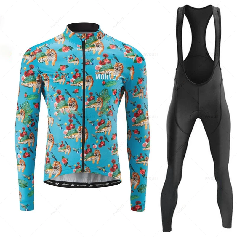 

Morvelo 2023 Autumn Cycling Jersey Set Men Road Bike Clothing Long Sleeve Ciclismo Shirt MTB Maillot Bicycle Uniform Bib Pants