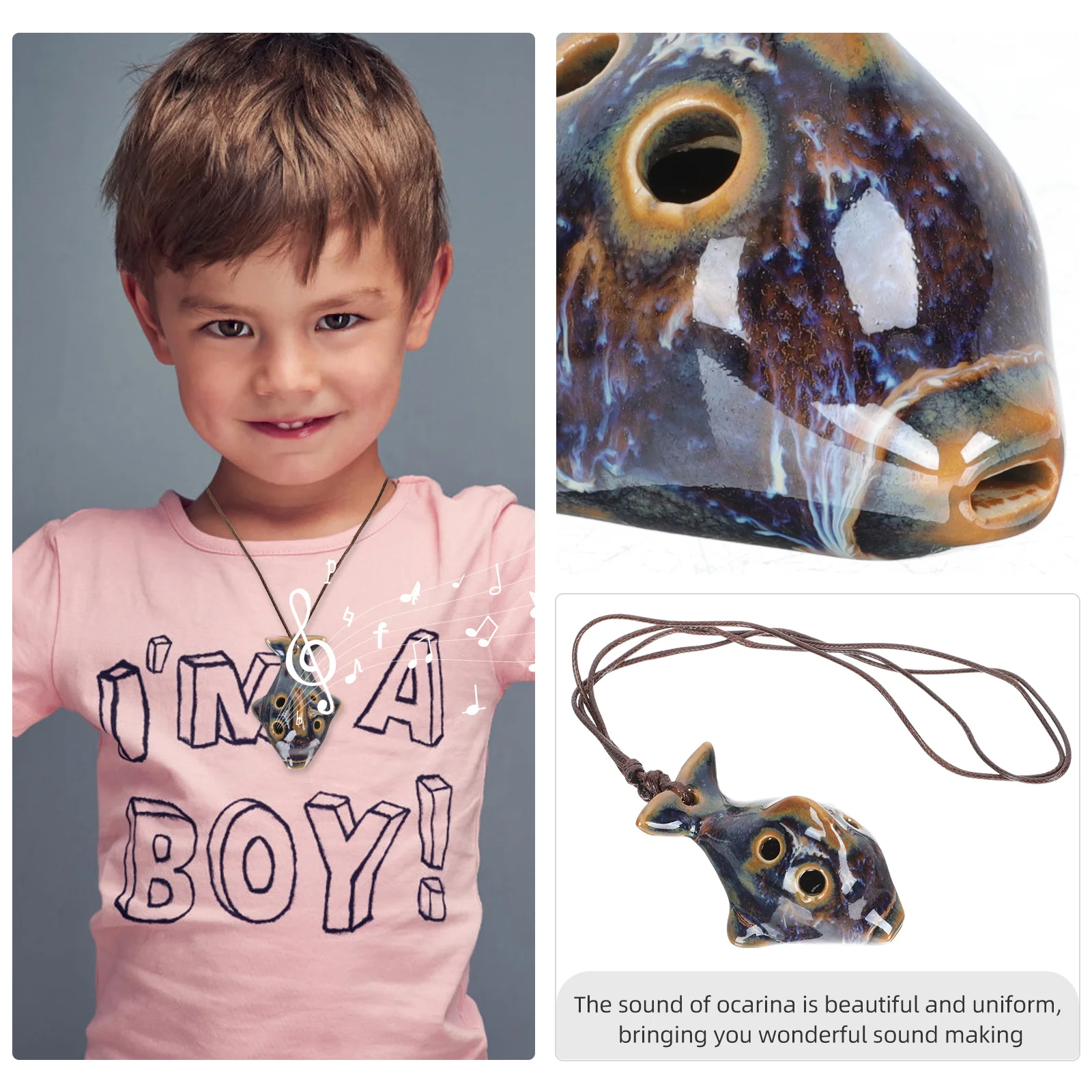 

Beginner Ocarina Practice Wind Instrument Easy Musical Ceramic 6-holes Creative