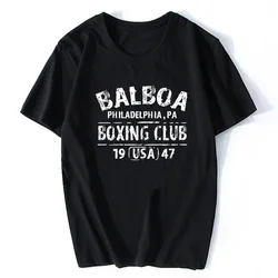 Rocky Balboa Boxing Club Philadelphia PA T-shirt Men Summer Cotton Short Sleeve Tops Tee Shirt Tshirt Casual heavyweight 2024