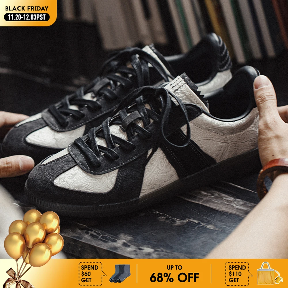 

Maden Paisley Silk Training Shoes for Men Spring and Summer Contrasting Color Skateboarding Shoes Flat Sports Casual Sneakers