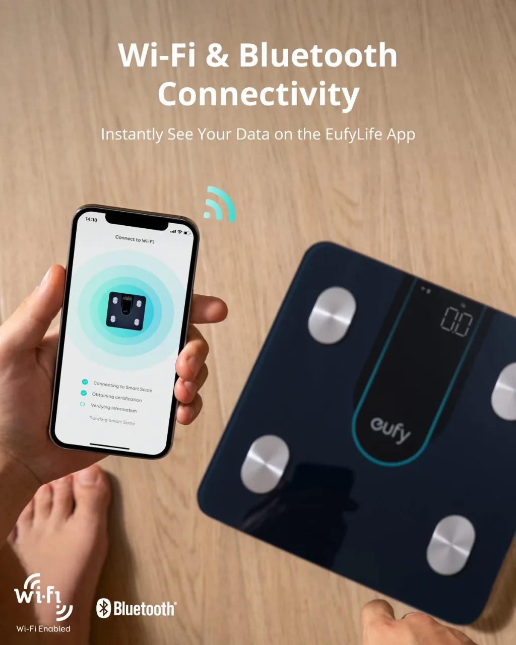 eufy Smart Scale P2 Digital Bathroom Scale with Wi-Fi Bluetooth15 Measurements Including Weight, Body Fat BMI 50 g/0.1 lb