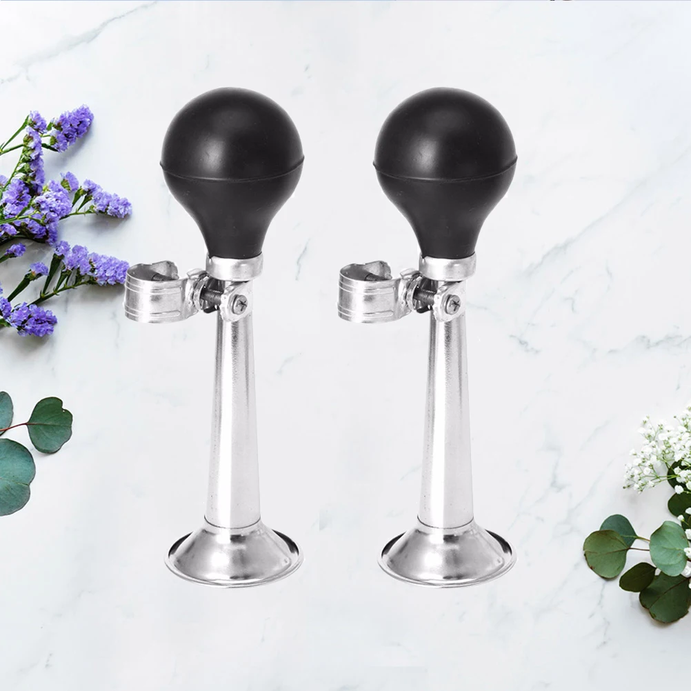 

2pcs 9 Inch Loud Air Horn Bike Scooter Handlebar Electric Plated Durable Replacement Cycling Bell Trumpet Safety Warning Horn