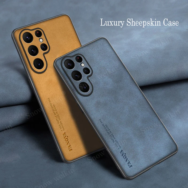 Luxury Sheepskin Leather Shockproof Silicone Case For Samsung Galaxy S26 GalaxyS26 Ultra Plus S26Ultra Phone Case Cover Coque