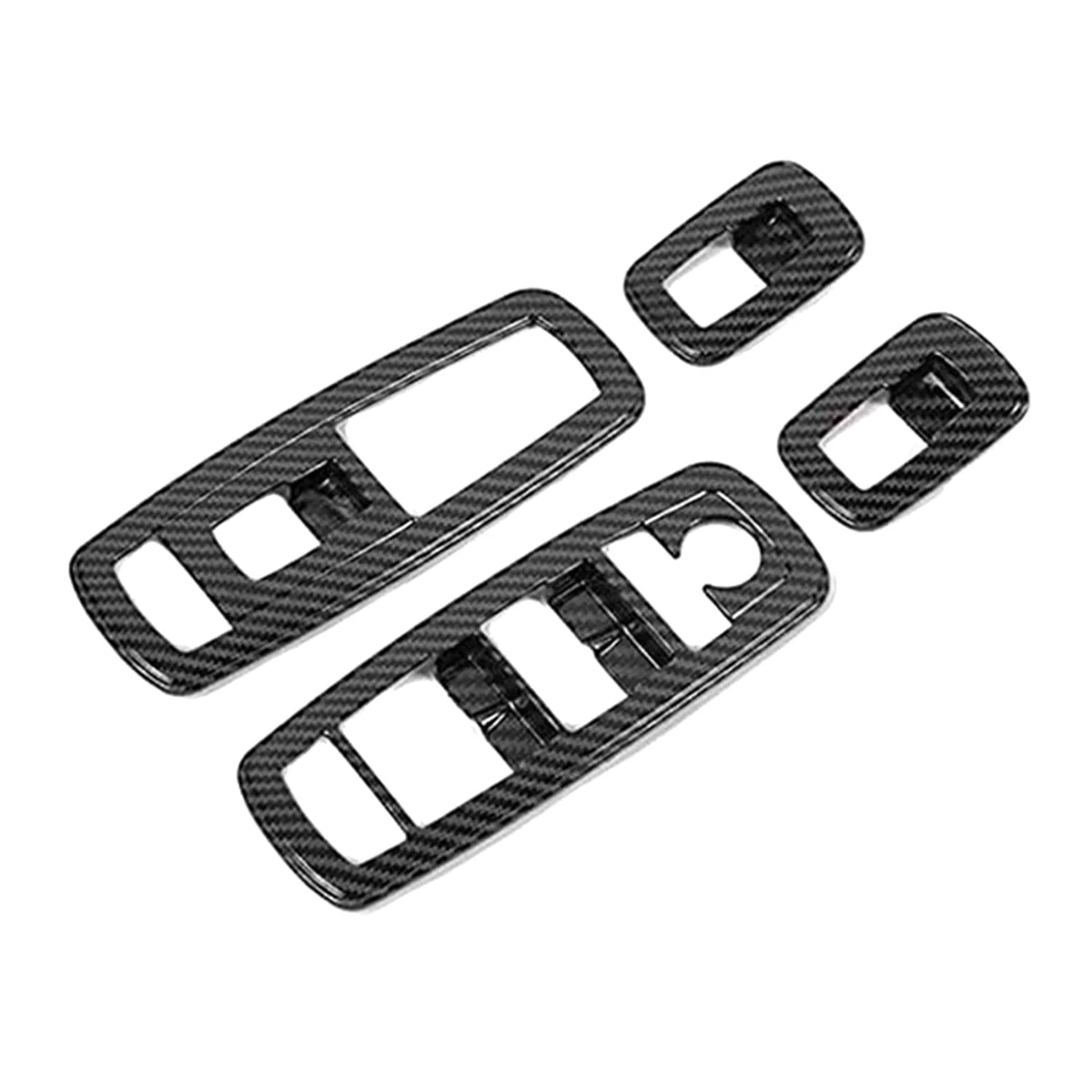

AB16-4Pcs Black Carbon Fiber Car Inner Window Lift Trim Switch Panel Cover for Dodge RAM 2010-2017/Charger Durango 2011-2021