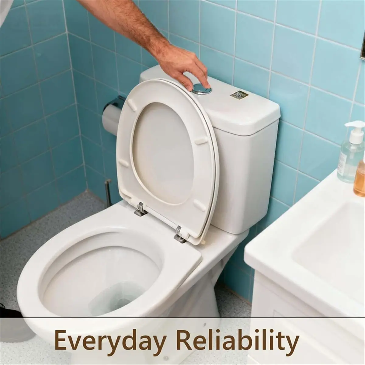 FUA@ Dual Toilet Flush Button, Chrome Replacement Toilet Flush Button Pusher for Skipper 45 Flush Valve, Toilet Push Button