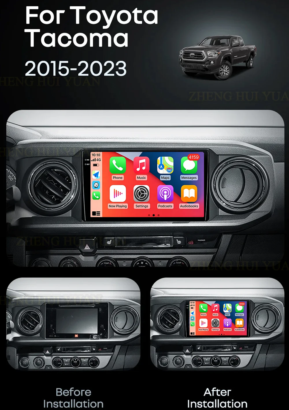 Android 16 Car Radio Navigation Multimedia Stereo Player Carplay&Auto For Toyota Tacoma N300 2015 2016 2017 2018 2019 2020 2021