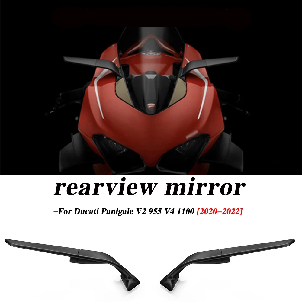 

Motorcycle Side Rear View Mirrors Adjustable Rotating Windwing Rearview Mirror For Ducati Panigale V2 955 V4 1100 2020 2021 2022