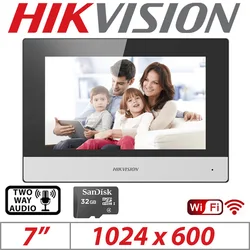 Monitor Interior Hikvision, Versão Internacional, Multi-Idioma Video Intercom, App Hik Connect, Wi-Fi, DS-KH6320-WTE1, POE, Original