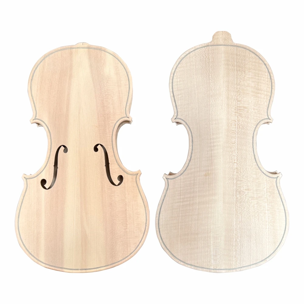 4/4Unfinished White Violin ，Natural Dried Maple Back, Spruce Top,solid wood DIY white violino Ebony  accessories，Factory